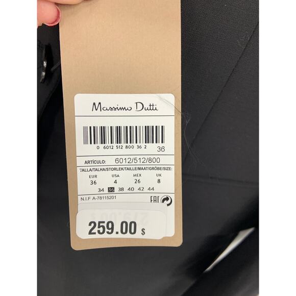 Massimo Dutti Black Coat Blazer with Pockets Size 4 NWT - Picture 4 of 11